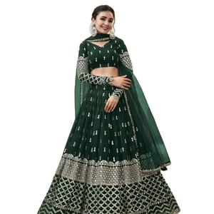 Nouvelle séquence de Georgette et travail de broderie Lehenga Choli avec travail de broderie en filet doux Dupatta - Product Image 1