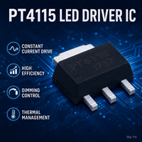 Circuit intégré de pilote LED à courant constant abaisseur PT4115 30V 1.2A avec gradation PWM pour éclairage haute luminosité, composant électronique