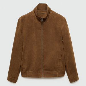 Classic Style Casual <b>Winter</b> Suede <b>Jacket</b> Stand Collar Front Windproof Breathable Durable Comfortable Construction for Daily Use - Product Image 1