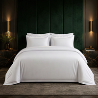 Vente en gros de parures de lit de luxe pour hôtel, sur mesure, 5 étoiles, 100% coton, 60S, 300TC, satiné, blanc