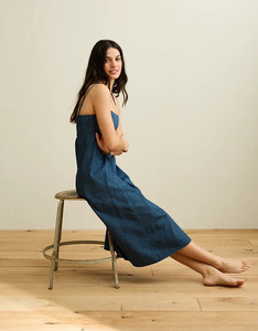 Nouvelle Robe Chemise en Jean Décontractée pour Femme Grande Taille, 100% Coton, Sans Manches, Broderie Personnalisée, Boutonnée avec Ceinture, Collection Printemps-Été - Product Image 2