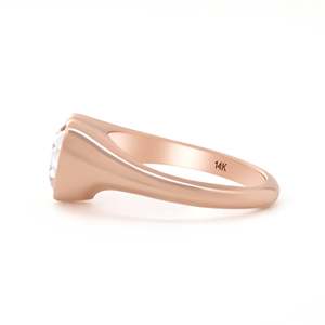 Luxury 1ct Heart Cut Pink Lab Grown <b>Diamond</b> <b>Ring</b> Rose Gold Bezel Setting Solitaire Engagement <b>Ring</b> for Women Certified IGI VVS - Product Image 5