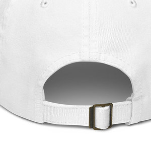 Casquette de baseball unisexe blanche avec logo brodé noir sur le panneau avant, 6 panneaux, réglable, 100 % polyester, respirante pour le sport - Product Image 5