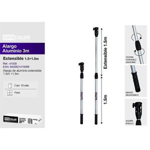 ALARGO ALUMINIO 1.5m + 1.5m Rodillos de Pintura para Rieles de Cortinas y Accesorios - Product Image 3