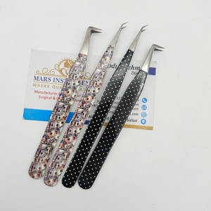 Pince à épiler en acier inoxydable de qualité supérieure pour extensions de cils, style isolation 45 degrés, pour extensions de cils - Product Image 4