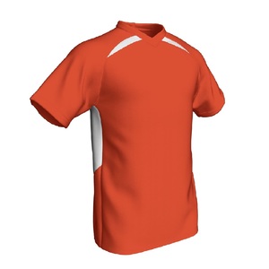 Camiseta Deportiva de Manga Corta con Cuello en V Roja para Hombre, 100% Poliéster, Secado Rápido, Corte Regular, Diseño Liso - Product Image 5