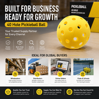Balles de pickleball jaunes à 40 trous, en plastique durable, haute visibilité, pour l'entraînement, les clubs, le jeu récréatif, logo personnalisé, vente en gros