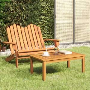 Ensemble de 2 chaises longues de jardin pliables en bois d'acacia massif - Product Image 1