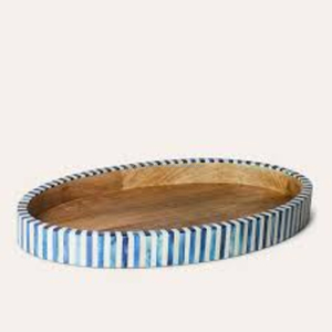 Plateau d'incrustation d'os LineCraft | Plateau de service moderne avec motif de ligne droite incrusté à la main Style minimaliste pour la maison et cadeaux de luxe - Product Image 6