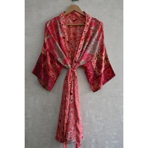 Silk Plus Size Breathable Patchwork Kimono Robe <b>Women</b> Long Boho Autumn Nightwear Gown Honeymoon <b>Lounge</b> Wear - Product Image 1