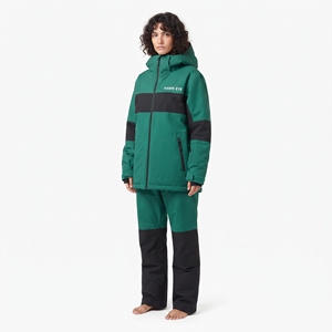 Conjunto de Chaqueta y Pantalones de Esquí Impermeables para Mujer HAWK EYE, con Capucha, Bloques de Color Verde y Negro, Aislamiento Sintético, Ropa de Invierno para Exteriores - Product Image 4