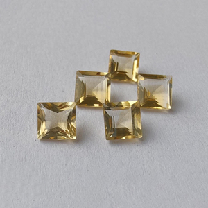 Citrine naturelle facettée, taille carrée, calibrée, pierre précieuse en gros - Product Image 6