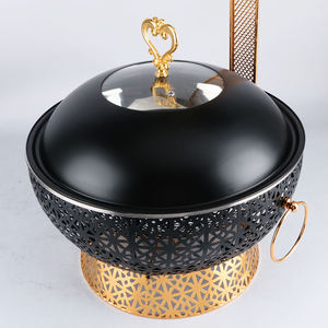 Luxury Round Lattice Chafing Dish Stainless Steel <b>Buffet</b> Food Warmer Ornate Gold White Black Catering <b>Server</b> - Product Image 6