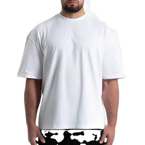 T-shirt personnalisé grande taille pour homme 100% coton coupe boxy oversize épaules tombantes sublimation super lourde col rond épais et solide - Product Image 1