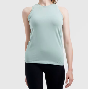 เสื้อกล้ามสีเขียวเซจสำหรับผู้หญิง แบบไม่มีแขน สกรีนโลโก้ได้ ระบายอากาศได้ดี ทรงเข้ารูป เสื้อกั๊กฤดูร้อน รับผลิตตามสั่ง ขายส่ง - Product Image 1