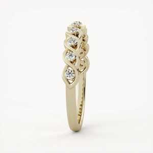 Anillo de Boda con Diamantes de Laboratorio en Forma de Espiral, Oro Sólido de 14K/18K, Joyería Minimalista Apilable, Fabricante, Venta al Por Mayor Personalizada - Product Image 3