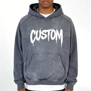 Sweat à capuche imprimé hip-hop pour homme en coton 100% de haute qualité avec strass, en molleton délavé, collection printemps - Product Image 5
