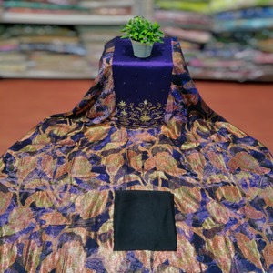 ผ้าชีฟองลายดอกไม้หรูหราคุณภาพเยี่ยมแบบใหม่ล่าสุด ทอด้วยเทคนิค Jacquard ลาย Fransawidirac ประดับด้วยลายทองคำ สำหรับชุดเดรสเด็กผู้หญิง - Product Image 1