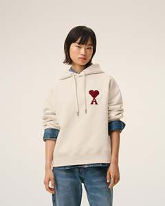 เสื้อฮู้ดครีมยูนิเซ็กซ์ ทรงปกติ ผ้าฝ้ายถัก ปักลายหัวใจด้านหน้า สวมใส่สบายๆ สำหรับฤดูใบไม้ร่วง - Product Image 4