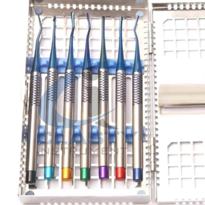 Kit de Instrumentos Quirúrgicos Dentales Manuales de Acero Inoxidable con Empuñadura Moleteada, Varios Colores, Juego de Herramientas Quirúrgicas Clase I - Product Image 3