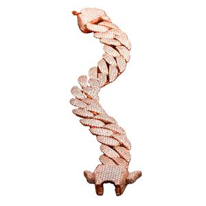 Pulsera de diamantes de moissanita de 2 tonos chapada en oro rosa sólido pesado de 23MM de espesor de la mejor calidad, estilo Vintage para regalo de fiesta - Product Image 2