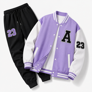Custom Varsity <b>Jacket</b> Set <b>Jacket</b> Pants | Oversized Streetwear Letterman <b>Jacket</b> & Jogger Set | OEM Clothing Manufacturer - Product Image 4