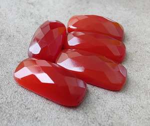 Ónix Rojo Natural, Corte Rectangular Grande, Forma de Cojín, Parte Posterior Plana, Calibrado, Gema Suelta para Joyería - Product Image 3