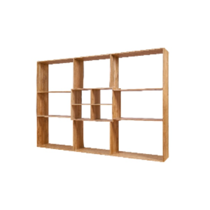 Étagère décorative multifonctionnelle au design luxueux, de forme carrée minimaliste, en teck massif - Product Image 3