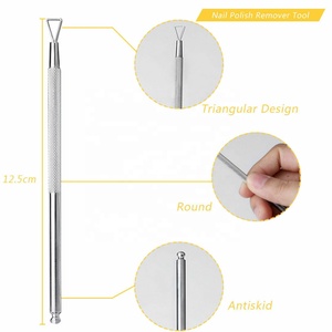 Repousse-cuticules professionnel en acier inoxydable pour manucure des doigts, outil à ongles durable au design triangulaire - Product Image 5