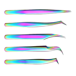 Multi Color Stainless Steel Eyelash Extension Tweezers Precision Pointed Tip Lash Applicator <b>Tool</b> Custom Private Label - Product Image 1