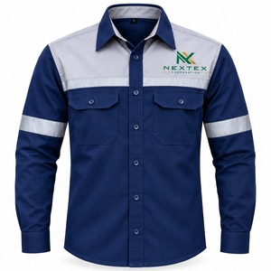 Ropa de Trabajo, Camisa de Trabajo de Alta Visibilidad para Hombre, Reflectante, de Poliéster, Manga Larga, Uniforme de Seguridad, Azul Gris - Product Image 6