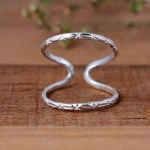 SHYAM JEWELRS Luxury Unisex 925 Sterling Silver Dotted Texture Splint <b>Ring</b> <b>Adjustable</b> Arthritis Joint Support - Product Image 1