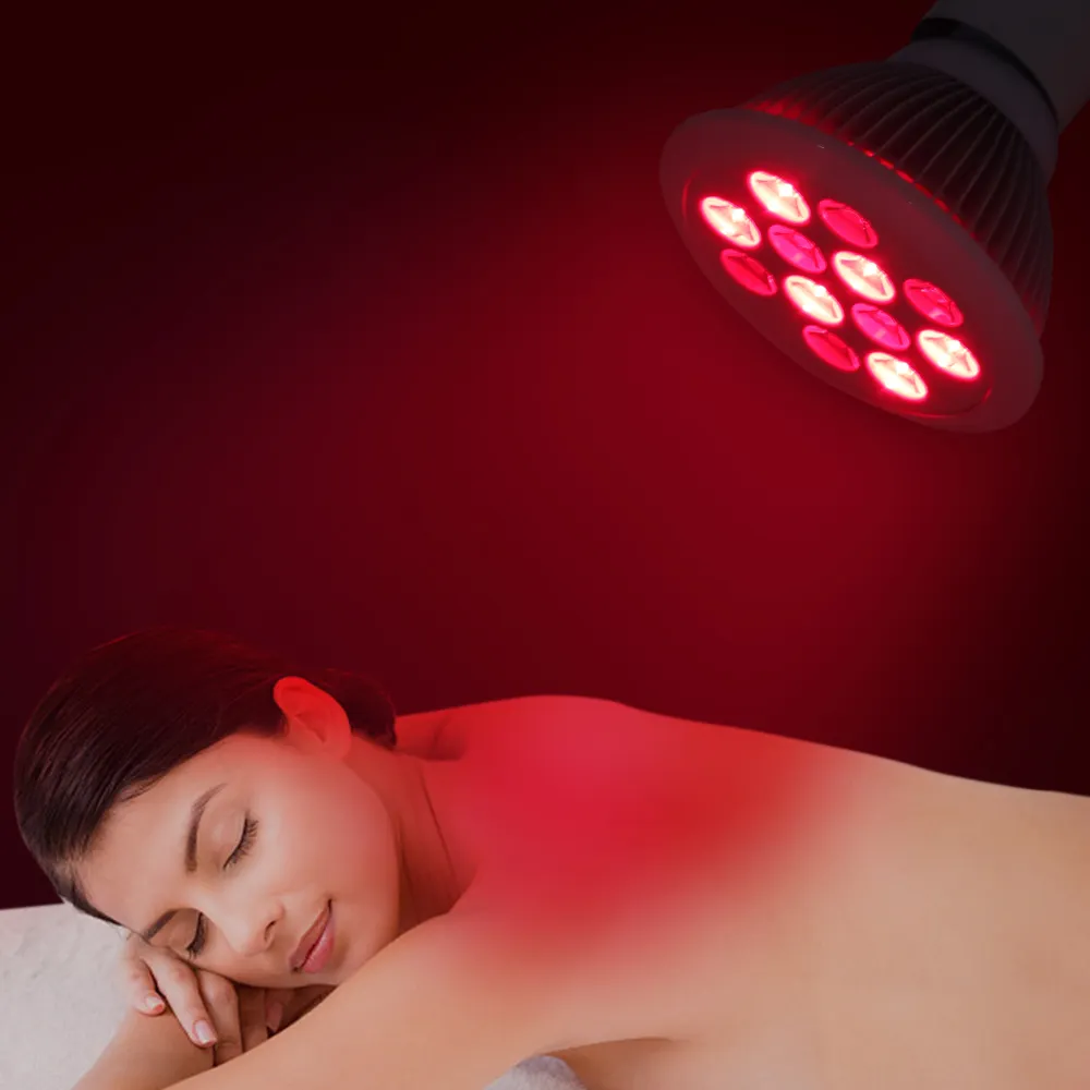 Thérapie à la lumière rouge avec prise 12 LED dispositif de luminothérapie infrarouge 660nm rouge et 850nm lampe de thérapie proche infrarouge rouge pour la peau a