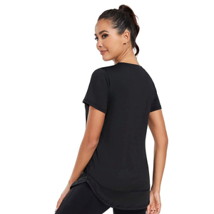 Camiseta Holgada para Mujer, Cómoda y Elegante, de Manga Corta, Diseño Sólido Informal, Tallas Grandes, con Decoración de Logotipo, Venta al Por Mayor - Product Image 6