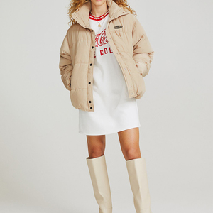 Fashion Winter Long Sleeve Keep Warm Plus Size Long Style <b>Women</b> Bubble Quilted Puffer <b>Jacket</b> Hooded Windproof PU Shell - Product Image 2