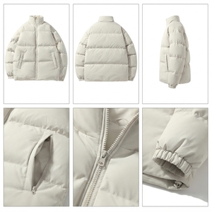 High Quality Unisex Long Letter <b>Pattern</b> Stand Collar Waterproof <b>Quilted</b> Bomber <b>Jacket</b> for Winter - Product Image 6