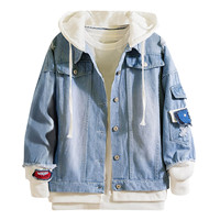 Veste à capuche en jean pour homme, vêtement de travail, veste d'hiver, Streetwear, épais, manteau, vente en gros et personnalisation