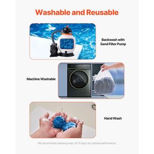 Palline Filtranti in Fibra di Poliestere Blu Riutilizzabili da 1,5 Libbre, Materiale Filtrante per Piscina, Sostituzione Sabbia Filtrante Blu con Materiale Filtrante Trasparente per Filtri Piscina - Product Image 4