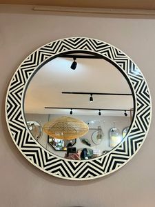 Décoration intérieure, Appareil ménager, Miroir mural réflecteur, Cadre de miroir mural avec incrustation d'os, Cadre de miroir standard fini - Product Image 4