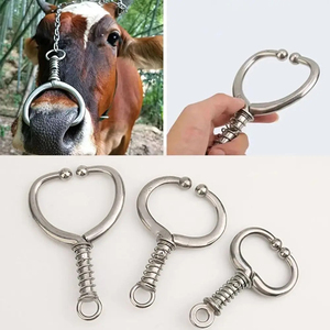 <b>Silver</b> Cow <b>Nose</b> <b>Ring</b> Stainless Steel Automatic Locking Spring Bullnose Pliers Bull <b>Nose</b> Lead Farming Husbandry Accessory - Product Image 5