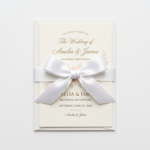 Ruban en satin blanc simple face de 12 mm pour invitations de mariage, bouquets, emballages, couture, bricolage – Rouleaux de ruban - Product Image 1