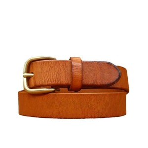 Classic Casual Brass Buckle <b>Cow</b> Hide Durable Adjustable Length Waistband with 3D Design - Product Image 2