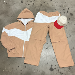 Ensemble de survêtement coupe-vent en nylon pour homme : pantalon et sweat-shirt zippés en polyester, deux pièces - Product Image 2