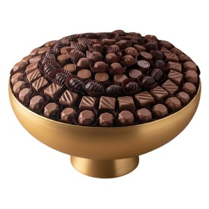 Tazón de metal con acabado dorado premium para chocolate, decorativo para bodas, para servir dulces y postres, para eventos y decoración del hogar, bandeja para dulces. - Product Image 1