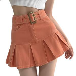 Falda vaquera mini gris lavado estilo Y2K para mujer, de cintura alta, plisada, a la moda, de alta calidad, media longitud. - Product Image 6