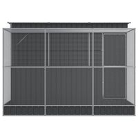 Volière avec rallonge 114.2 "x 119.3" x 85 "Fournitures pour oiseaux en acier