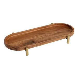 Bandeja de Madera Gruesa Hecha a Mano, Plato Decorativo, Fácil de Transportar, Vajilla para Mesa de Comedor, Bandejas de Servicio Ecológicas, Decoración Moderna - Product Image 3