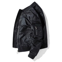 Blouson bomber oversize noir de jais pour homme, en nylon premium, style streetwear, fermeture éclair, OEM, marque privée, vêtements d'extérieur