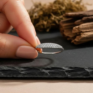 Nuevo Anillo Apilable de Moda con Circonita Cúbica en Forma de Media Luna, Corte Redondo, Plata de Ley 925, Joyería Delicada de Lujo para Mujer, para Boda o Compromiso - Product Image 2