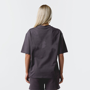 T-shirt à manches courtes col rond pour femme, couleur marron, coupe classique, style décontracté, tissu jersey 100% coton, à porter toute l'année - Product Image 3